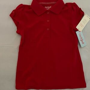 Cat & Jack Red Girls Polo Shirt school uniform size S(6-7) NWT